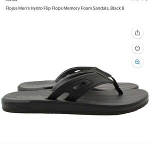 Flojos NEW Men’s Size 8 Black Padded Comfort Flip Flop Sandals